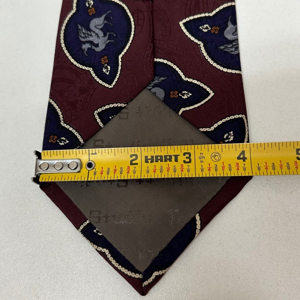 Robert Talbott Studio Nordstrom Mens Silk Tie Burgundy Griffin Heraldic USA Made - Picture 8 of 8